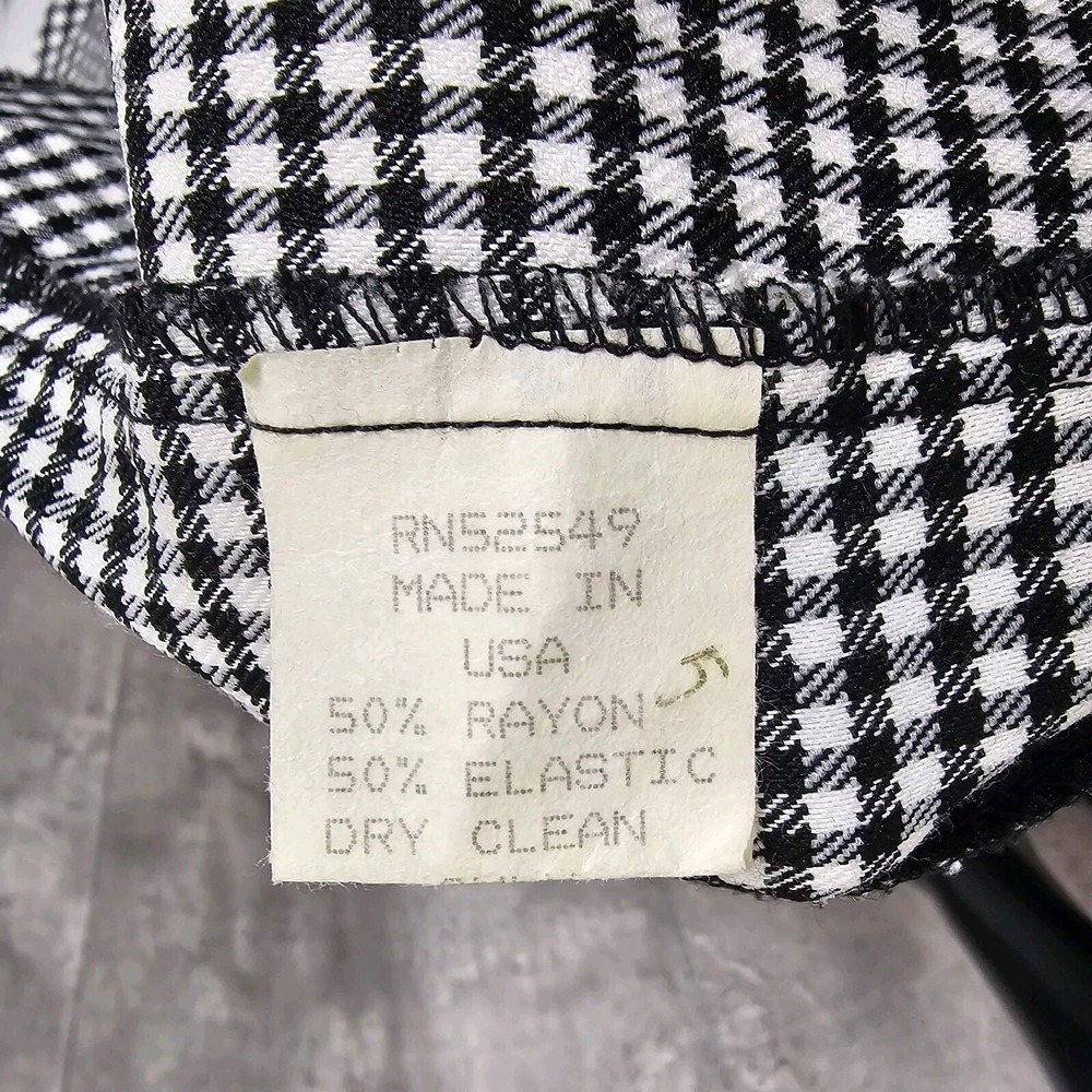 Laundry by Shelli Segal Black White Houndstooth Blazer Jacket 90s M USA - Picture 10 of 11